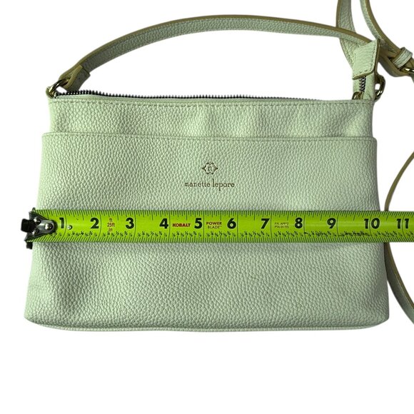 Nanette Lepore Leather Crossbody Bag, Purse.  White.  Zipper Top Long Adjustable - Picture 5 of 10